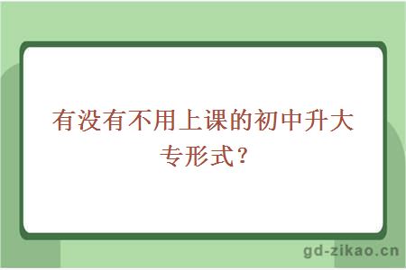 有没有不用上课的初中升大专形式？