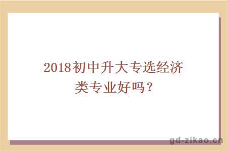 2018初中升大专选经济类专业好吗？