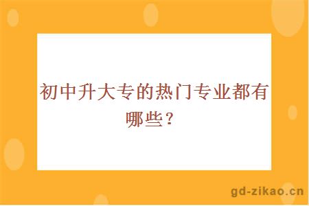 初中升大专的热门专业都有哪些？