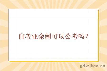 自考业余制可以公考吗？