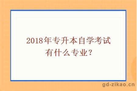 2018年专升本自学考试有什么专业？