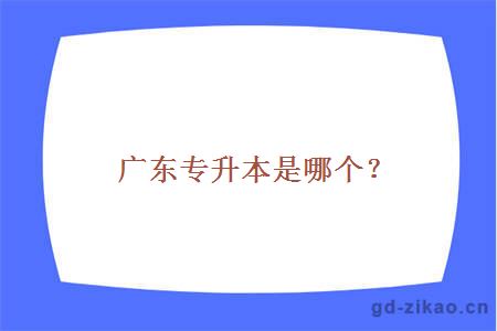 广东专升本是哪个？