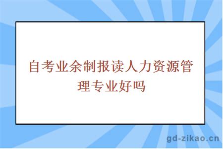 自考业余制报读人力资源管理专业好吗