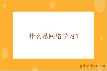 什么是网络学习？