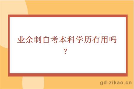 业余制自考本科学历有用吗？