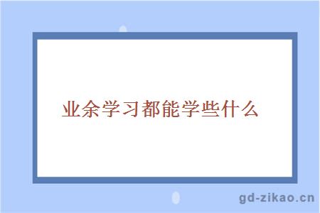 业余学习都能学些什么