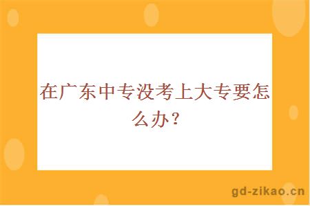 在广东中专没考上大专要怎么办？