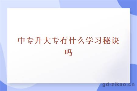 中专升大专有什么学习秘诀吗