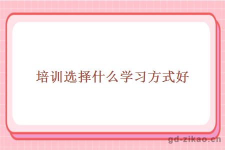 培训选择什么学习方式好