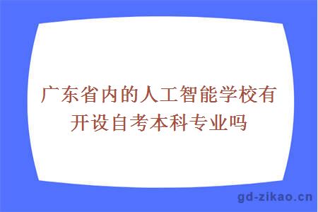 广东省内的人工智能学校有开设自考本科专业吗