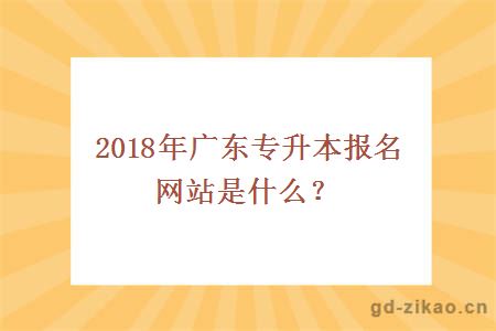  2018年广东专升本报名网站是什么