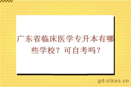 广东省临床医学专升本有哪些学校？可自考吗？