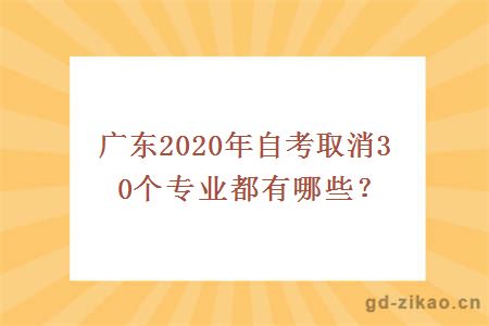 广东2020年自考取消30个专业都有哪些？