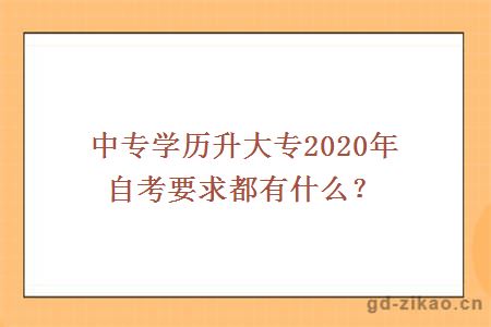 中专学历升大专2020年自考要求都有什么？