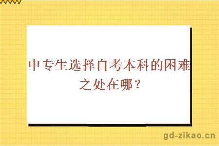 中专生选择自考本科的困难之处在哪？