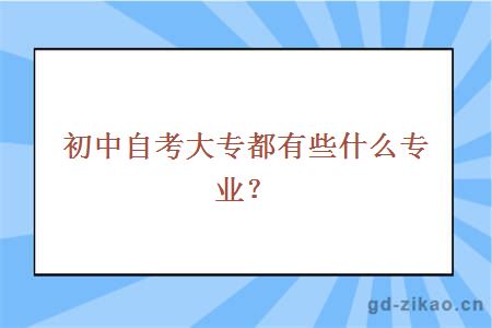 初中自考大专都有些什么专业？