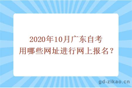 2020年10月广东自考用哪些网址进行网上报名？
