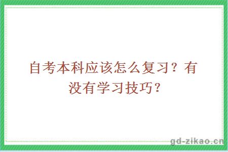 自考本科应该怎么复习？有没有学习技巧？