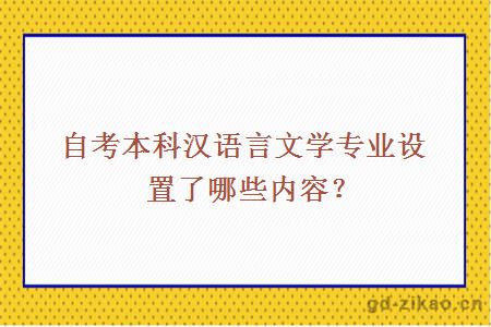 自考本科汉语言文学专业设置了哪些内容？