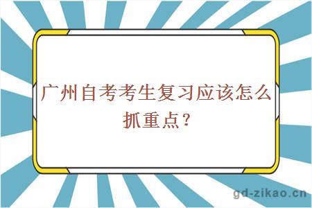 广州自考考生复习应该怎么抓重点？