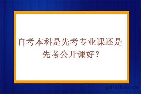 自考本科是先考专业课还是先考公开课好？