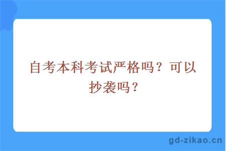 自考本科考试严格吗？可以抄袭吗？