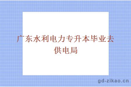 广东水利电力专升本毕业去供电局
