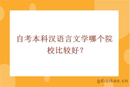 自考本科汉语言文学哪个院校比较好？