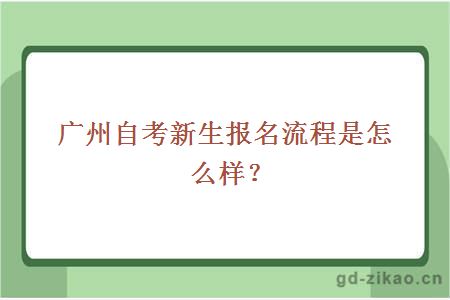 广州自考新生报名流程是怎么样？