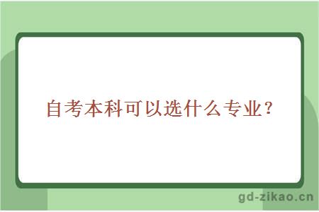 自考本科可以选什么专业？