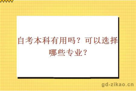 自考本科有用吗？可以选择哪些专业？