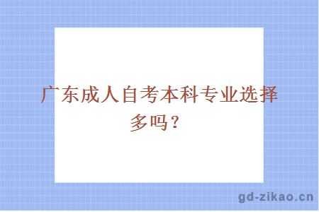 广东成人自考本科专业选择多吗？