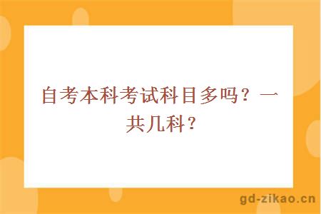 自考本科考试科目多吗？一共几科？