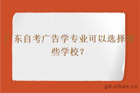 广东自考广告学专业可以选择哪些学校？
