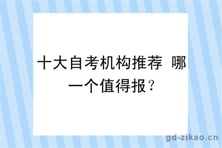 十大自考机构推荐 哪一个值得报?