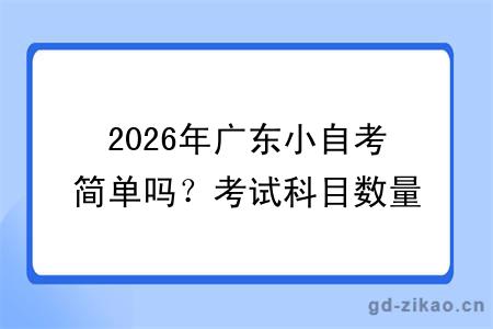 2026年广东小自考简单吗？考试科目数量、难度解析及备考技巧全知道！
