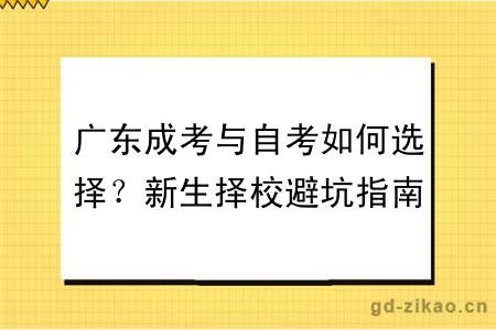 广东成考与自考如何选择？新生择校避坑指南