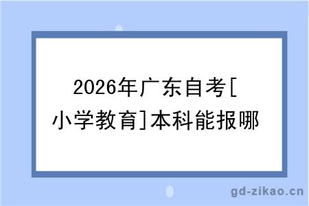 2026年广东自考[小学教育]本科能报哪些大学？