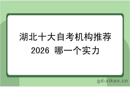 湖北十大自考机构推荐2026 哪一个实力强？