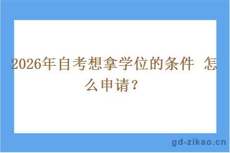 2026年自考想拿学位的条件 怎么申请？