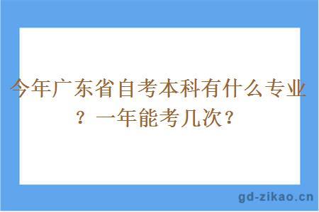 今年广东省自考本科有什么专业？一年能考几次？