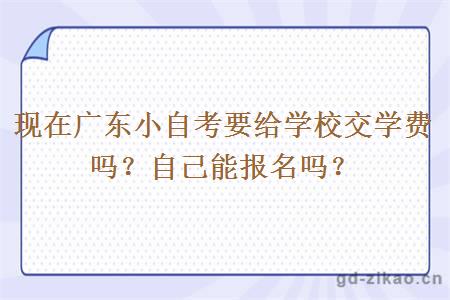 现在广东小自考要给学校交学费吗?自己能报名吗? 现在广东小自考要给学校交学费吗?自己能报名吗?
