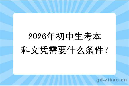 2026年初中生考本科文凭需要什么条件？自考流程是什么？